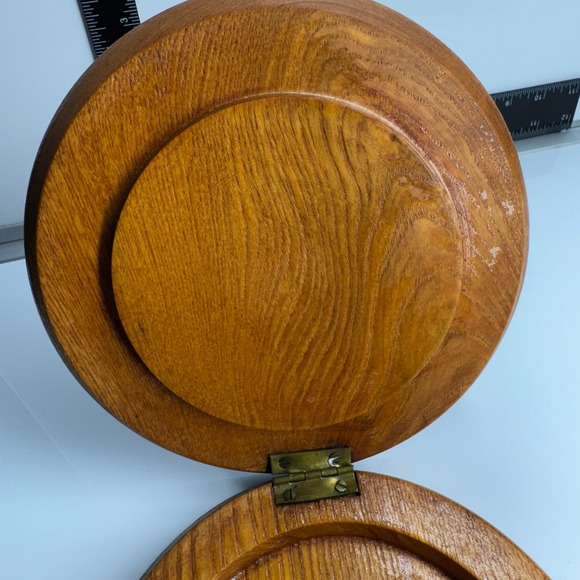 Vintage Wooden Hamburger Press Painted Floral Hinged‎ - Picture 3 of 8